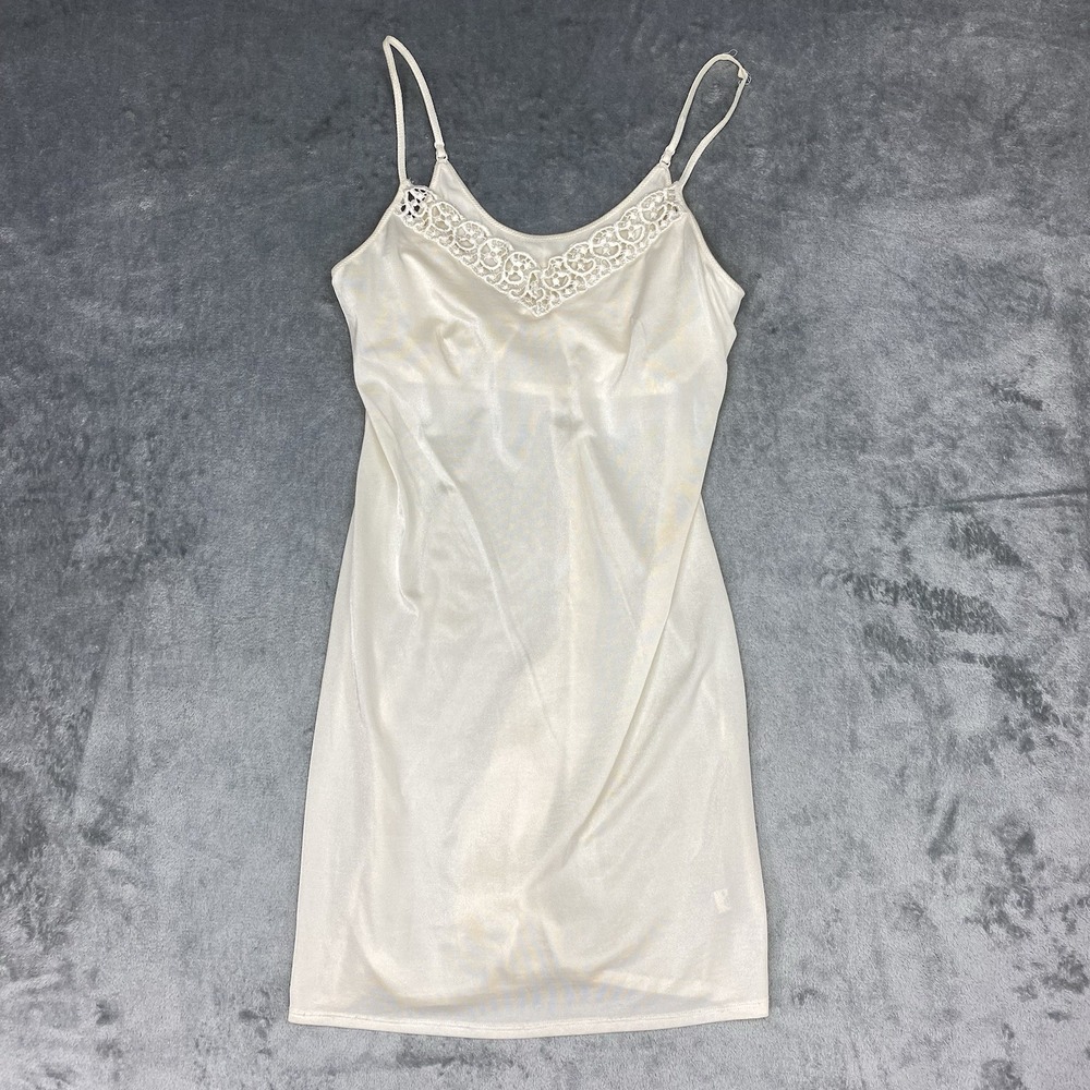 Olga Ivory Lace-Trim Slip Chemise